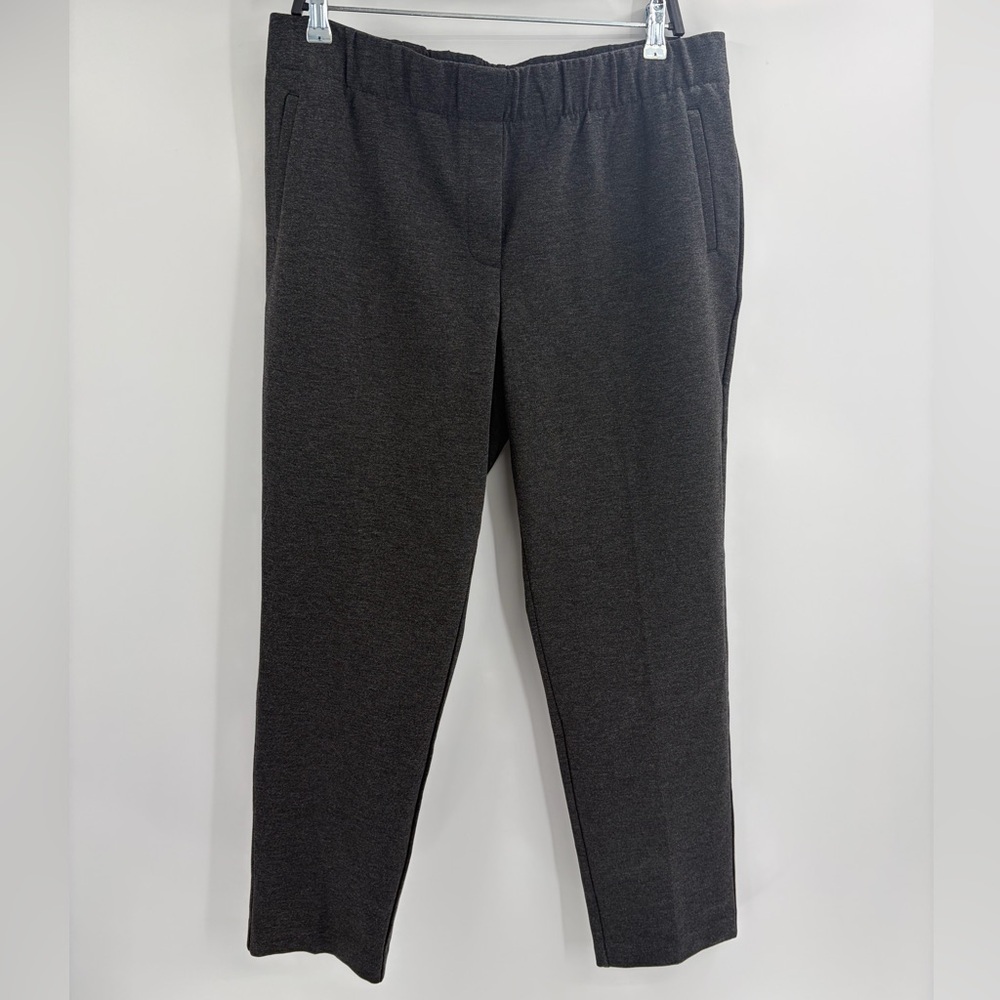 J.Jill Ponte Slim Leg Pants work trousers Dark Charcoal Gray Women’s Large NWT